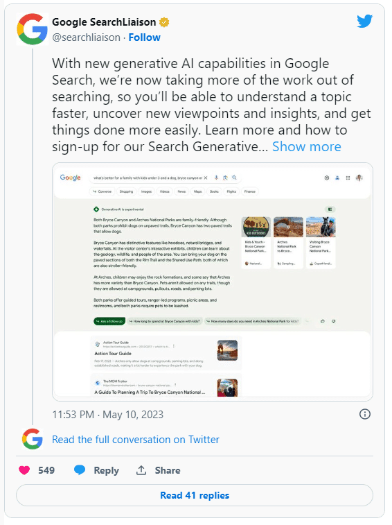 Google AI Snapshot