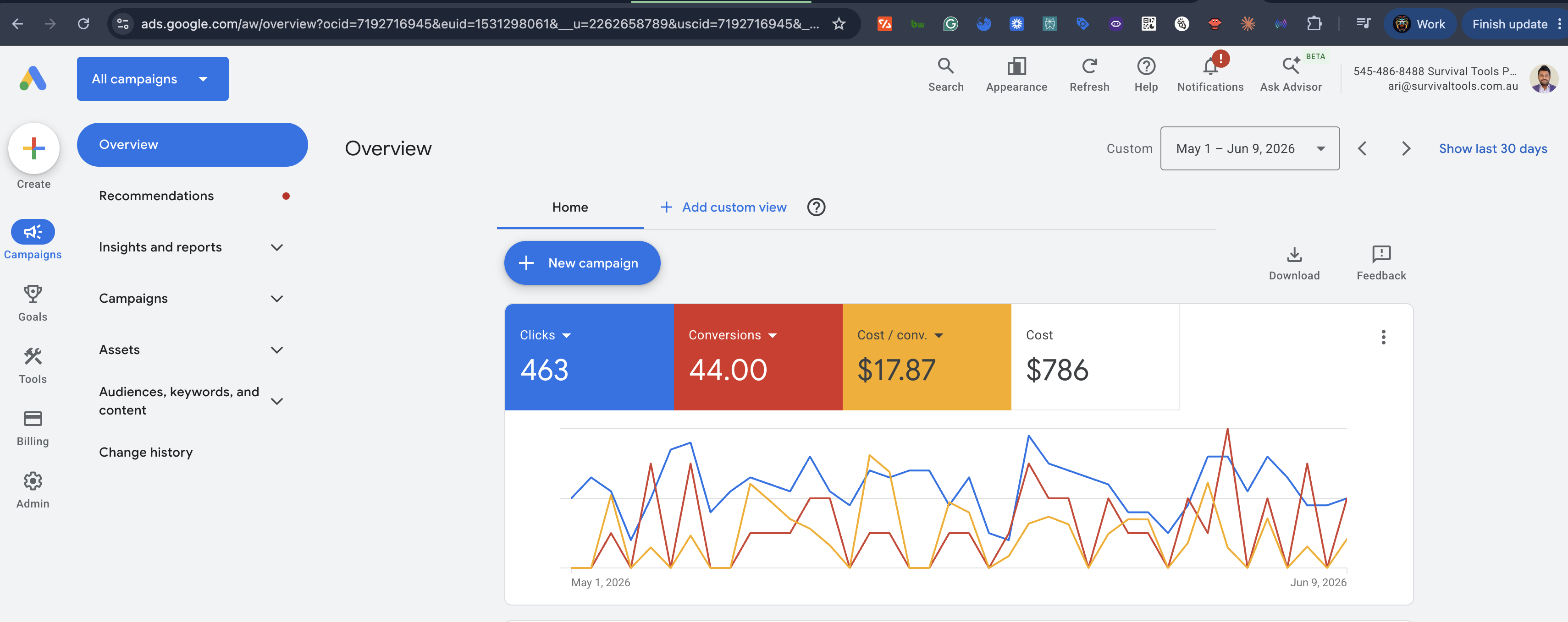 Outdoor & Prep Retailer Google Ads results